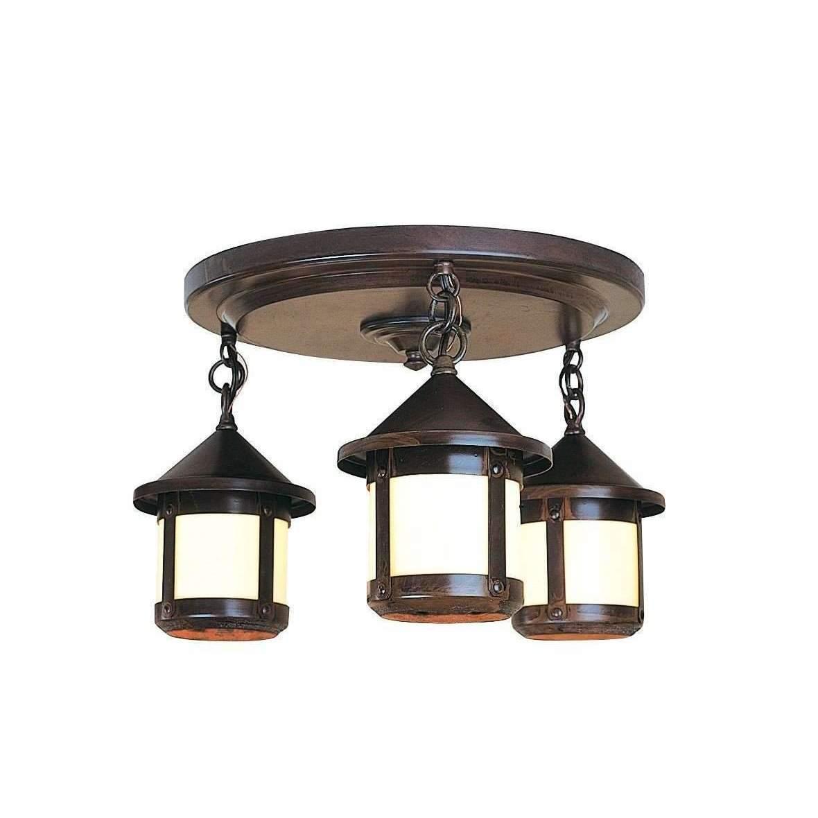 Berkeley Short Body 3 Light Ceiling Mount Interior Lighting Arroyo Craftsman