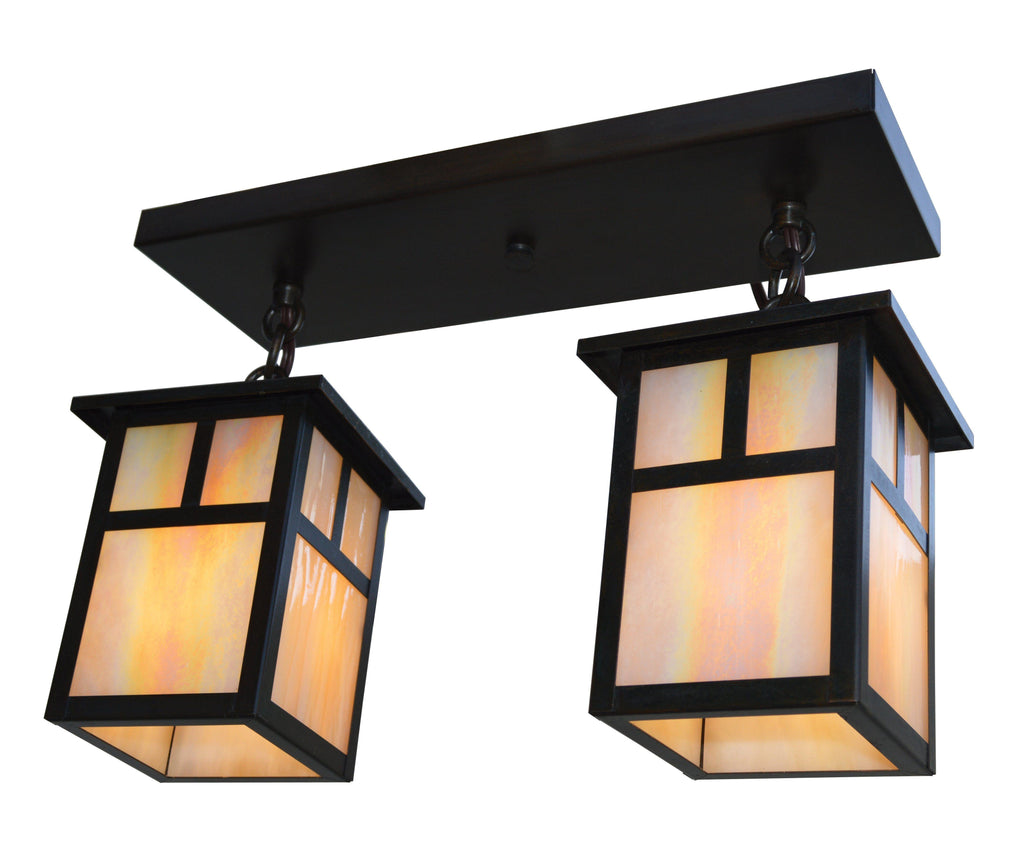 Mission 2 Light Ceiling Mount Interior Lighting Arroyo Craftsman