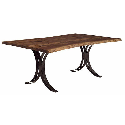Express Ship Live Edge Dining Table- Double Curved Base Dining Barkmans