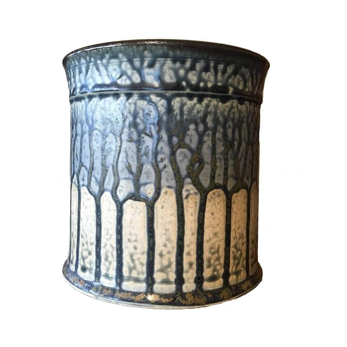 Blue Ceramic Utensil Jar Decor Frank Stofan 