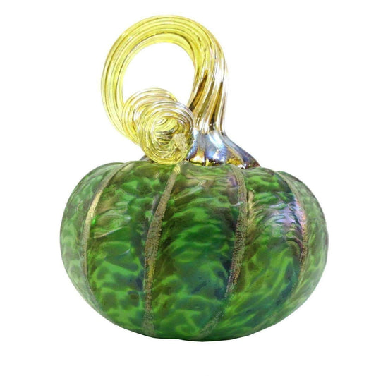 Blown Glass Pumpkin in Green Meadows Gifts Furnace Glass Works Large 