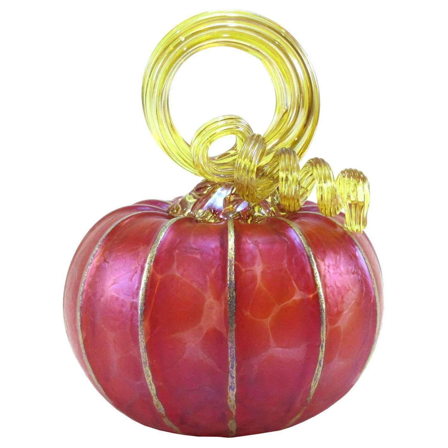 Blown Glass Pumpkin in Merlot Gifts Furnace Glass Works Large 