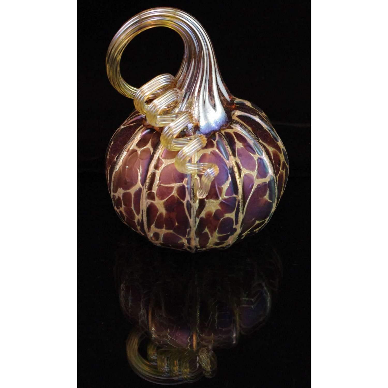 Blown Glass Pumpkin in Midnight Gifts Furnace Glass Works Large 