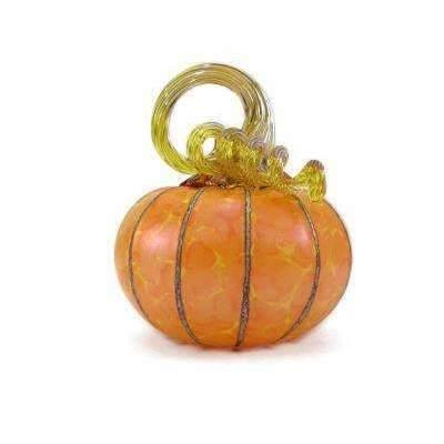 Blown Glass Pumpkin in Sungold Gifts Furnace Glass Works Large 