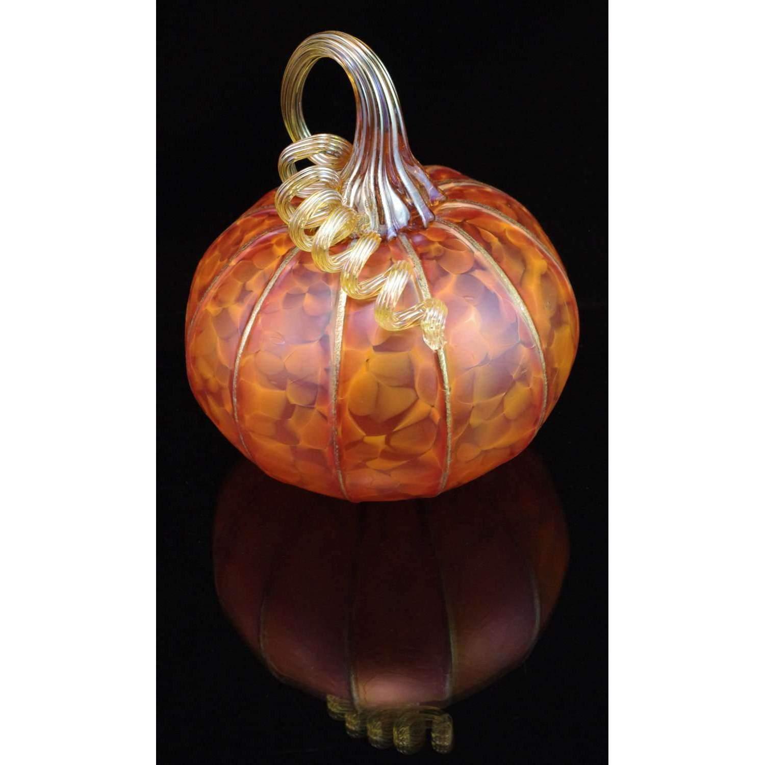 Blown Glass Pumpkin in Tangelo Gifts Furnace Glass Works Large 