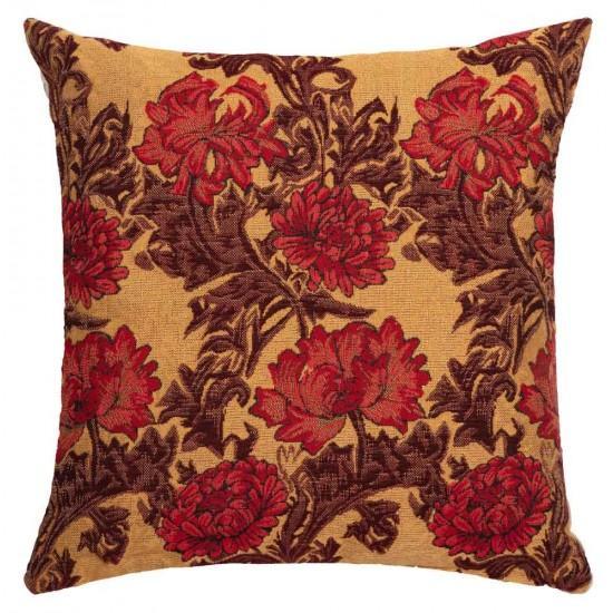 William Morris Chrysanthemum Gold Tapestry Pillow- 18 inch square Throw Pillows Hines 