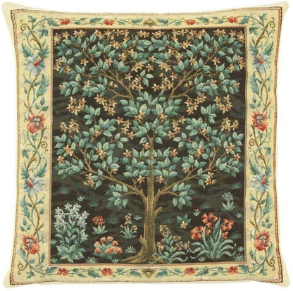 William Morris Tree of Life Black Tapestry Pillow Throw Pillows Hines 13 inch square 