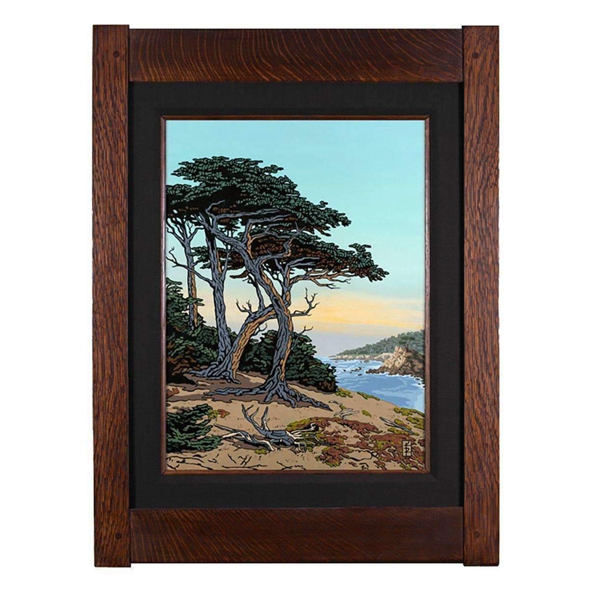 Monterey Cypress - California Coast Giclee Decor Keith Rust Extra Extra Large Coal Black 