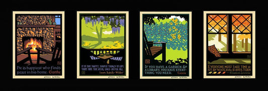 Laura Wilder American Bungalow Four Seasons Horizontal Print Set Decor Laura Wilder Mini Print Set Unframed 