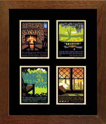 Laura Wilder American Bungalow Four Seasons Square Print Set Decor Laura Wilder 