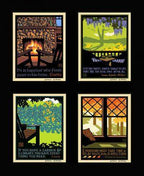 Laura Wilder American Bungalow Four Seasons Square Print Set Decor Laura Wilder Mini Print Set Unframed 
