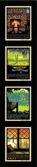 Laura Wilder American Bungalow Four Seasons Vertical Print Set Decor Laura Wilder Mini Print Set Unframed 