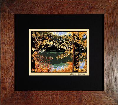 Laura Wilder Autumn Pond Print Decor Laura Wilder Mini Print Framed 