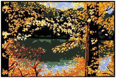 Laura Wilder Autumn Pond Print Decor Laura Wilder Mini Print Unframed 
