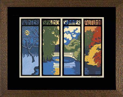 Laura Wilder Four Seasons Print Decor Laura Wilder Giclee Print Framed 