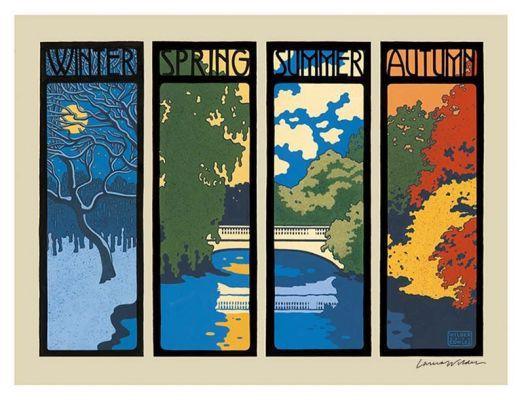 Laura Wilder Four Seasons Print Decor Laura Wilder Giclee Print Unframed 
