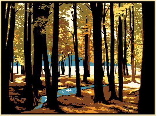 Laura Wilder Lakeside Wood Print Decor Laura Wilder Mini Print Unframed 