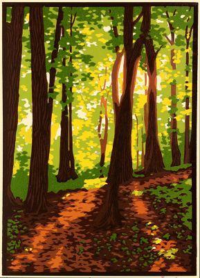 Laura Wilder Summer Woods III Print Decor Laura Wilder Block Print Unframed 