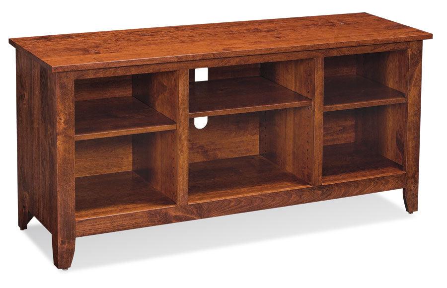 Shenandoah TV Console with No Doors Living Simply Amish 54 inch Smooth Cherry 