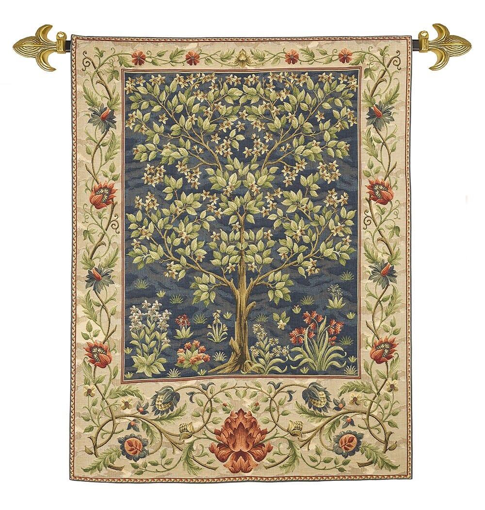 William Morris Tree of Life Woven Tapestry- Blue