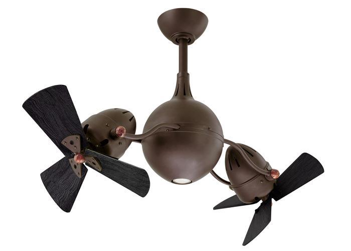 Atlas Acqua Ceiling Fan Interior Lighting Matthews Fan Company Wood Blades in Matte Black Finish 
