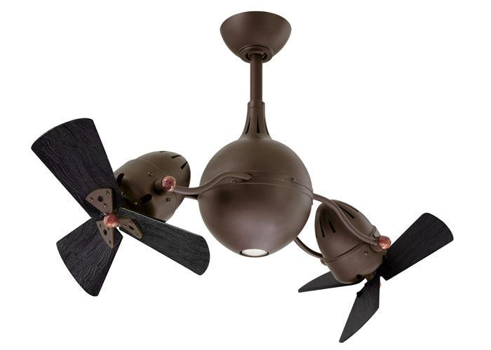 Atlas Acqua Ceiling Fan Interior Lighting Matthews Fan Company Wood Blades in Matte Black Finish