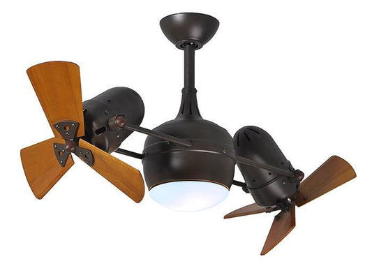 Atlas Dagny LK Ceiling Fan Interior Lighting Matthews Fan Company Textured Bronze Mahogany Tone Wood Blades 