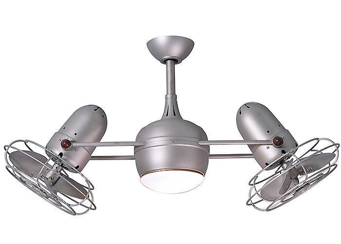Atlas Dagny LK Ceiling Fan Interior Lighting Matthews Fan Company Brushed Nickel Metal Blades with Safety Cage 