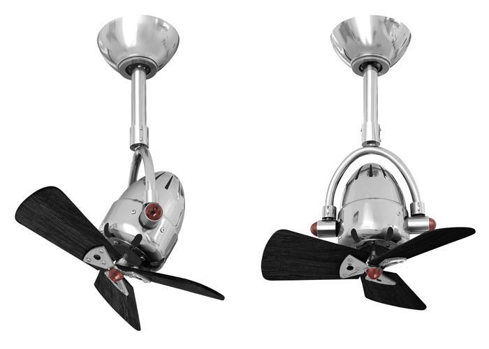 Atlas Diane Ceiling Fan Interior Lighting Matthews Fan Company Polished Chrome Matte Black Wood Blades