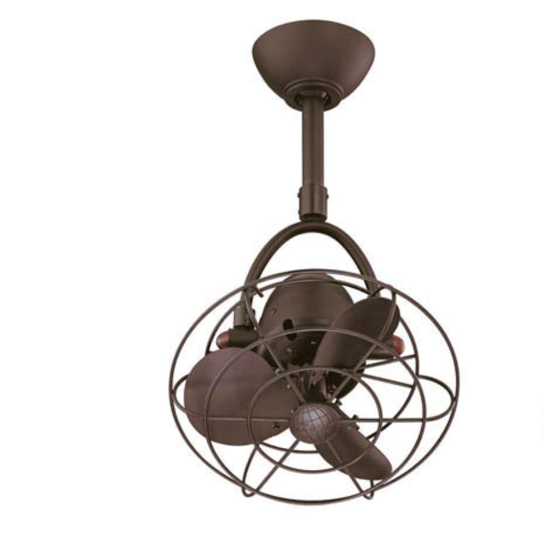 Atlas Diane Ceiling Fan Interior Lighting Matthews Fan Company Textured Bronze Metal Blades with Decorative Blade Guard