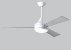 Atlas Donaire Ceiling Fan Interior Lighting Matthews Fan Company Gloss White Brushed Stainless