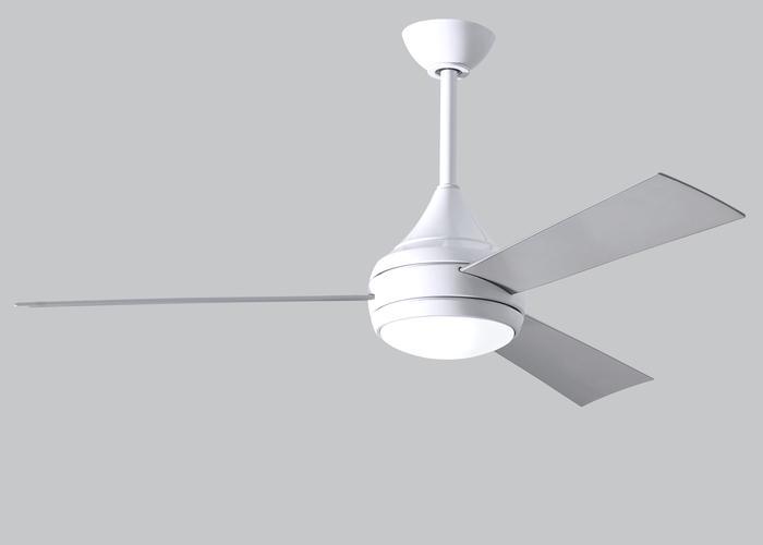 Atlas Donaire Ceiling Fan Interior Lighting Matthews Fan Company Gloss White Brushed Stainless