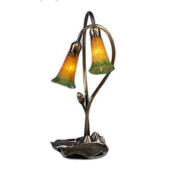 2 Light Pond Lily Accent Lamp Lamps Meyda Amber/Green