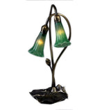 2 Light Pond Lily Accent Lamp Lamps Meyda Green