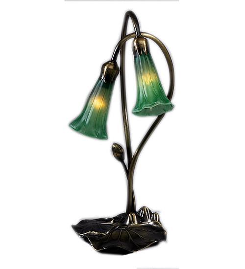 2 Light Pond Lily Accent Lamp Lamps Meyda Green