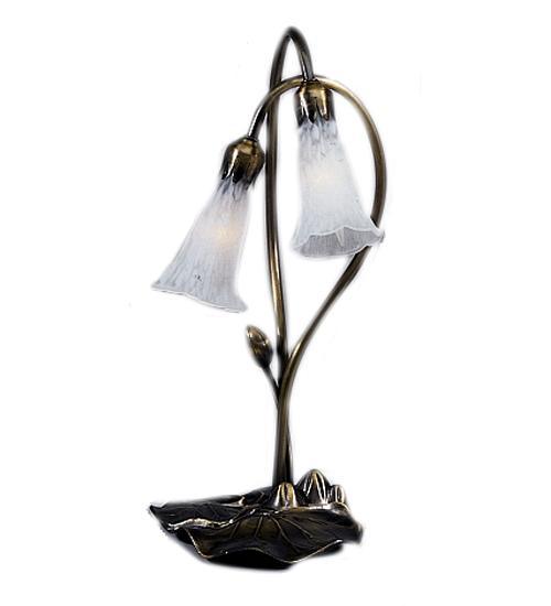2 Light Pond Lily Accent Lamp Lamps Meyda White