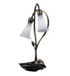 2 Light Pond Lily Accent Lamp Lamps Meyda White
