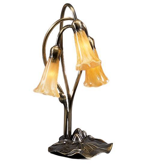 3 Light Pond Lily Accent Lamp Lamps Meyda Amber