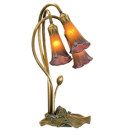 3 Light Pond Lily Accent Lamp Lamps Meyda Amber/Purple