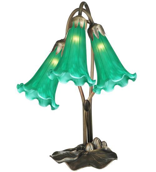 3 Light Pond Lily Accent Lamp Lamps Meyda Green