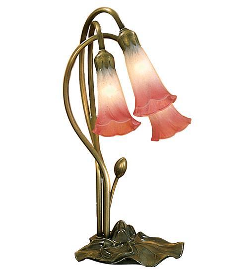 3 Light Pond Lily Accent Lamp Lamps Meyda Pink/White