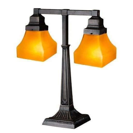 Amber 2 Light Bungalow Desk Lamp Lamps Meyda 
