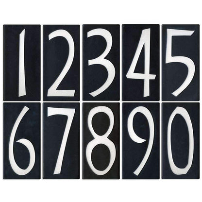 Black Number Tile Exterior Decor Motawi 
