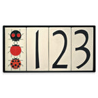 White Number Tile Exterior Decor Motawi 