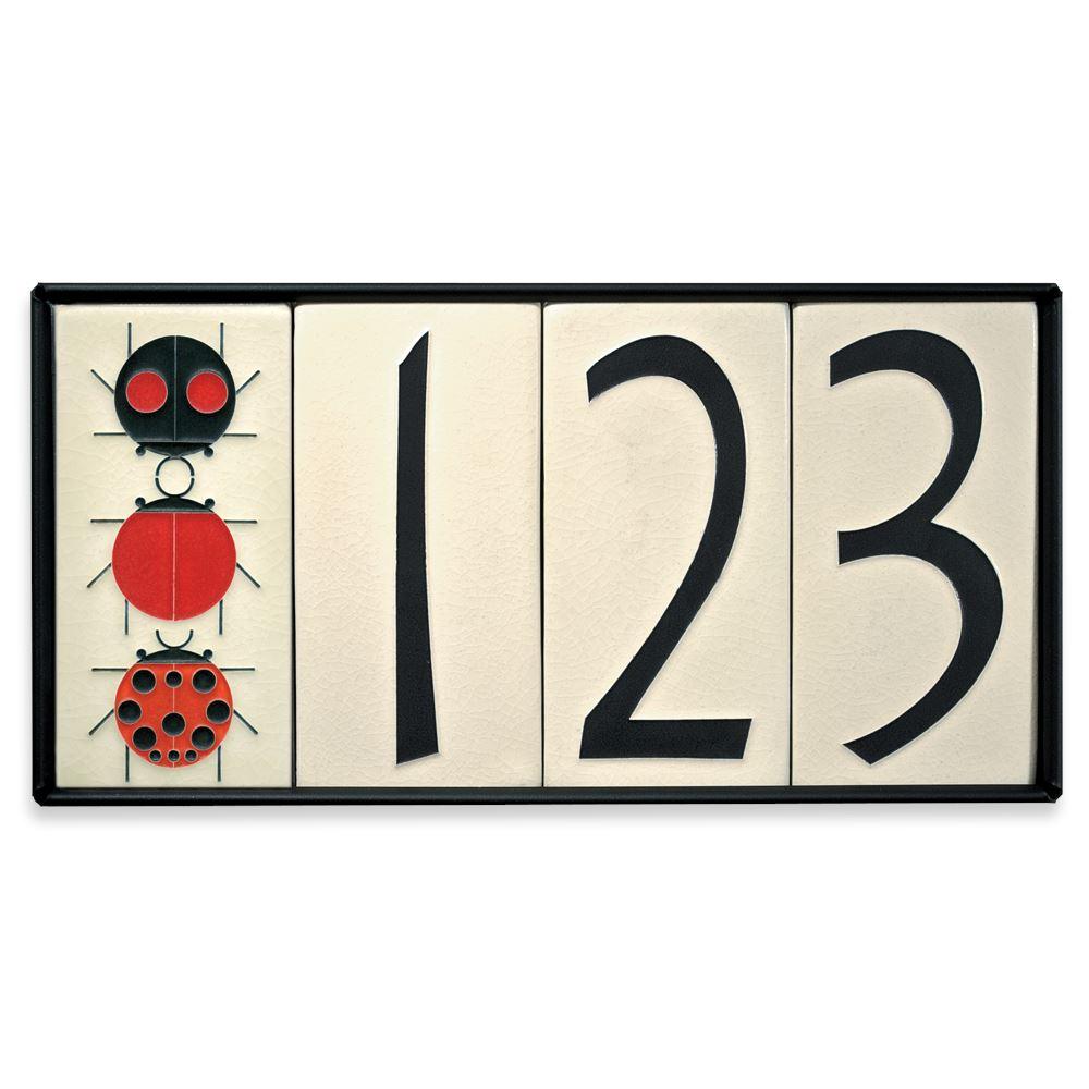 White Number Tile Exterior Decor Motawi 