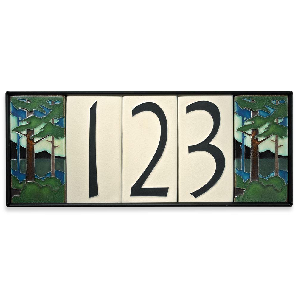 White Number Tile Exterior Decor Motawi 