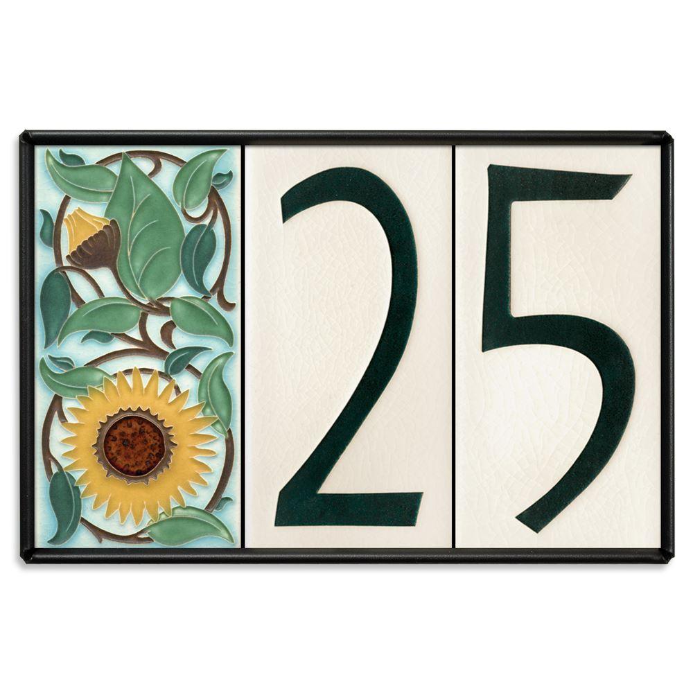 White Number Tile Exterior Decor Motawi 