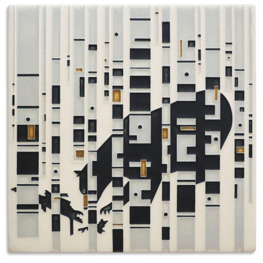 Bear in the Birches Tile - 8x8 Gifts Motawi 