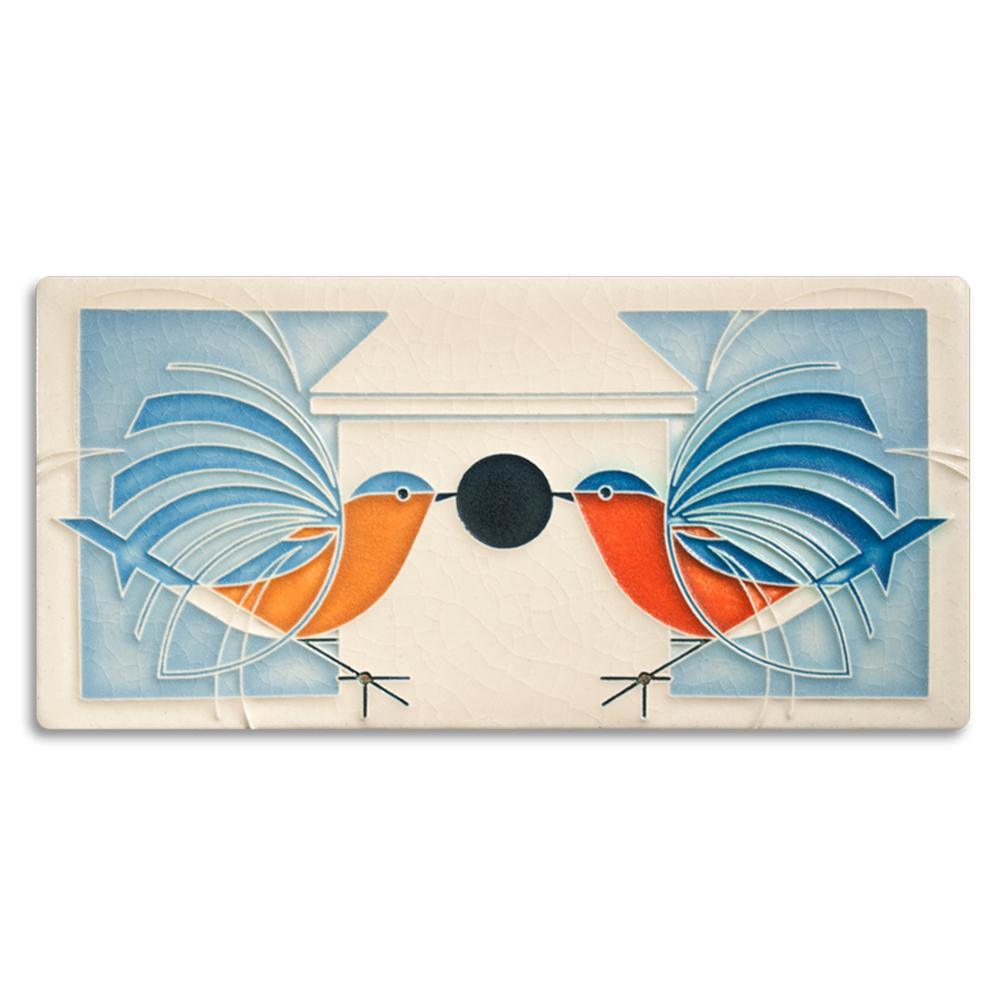 Blue Bird Homecoming Tile - 4x8 Gifts Motawi 