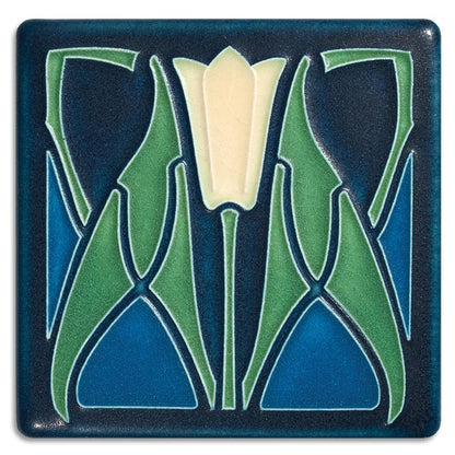 Blue Lotus Tile - 4x4 Gifts Motawi 
